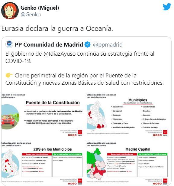 El hilo de Twitter que muestra las contradicciones del PP de Madrid