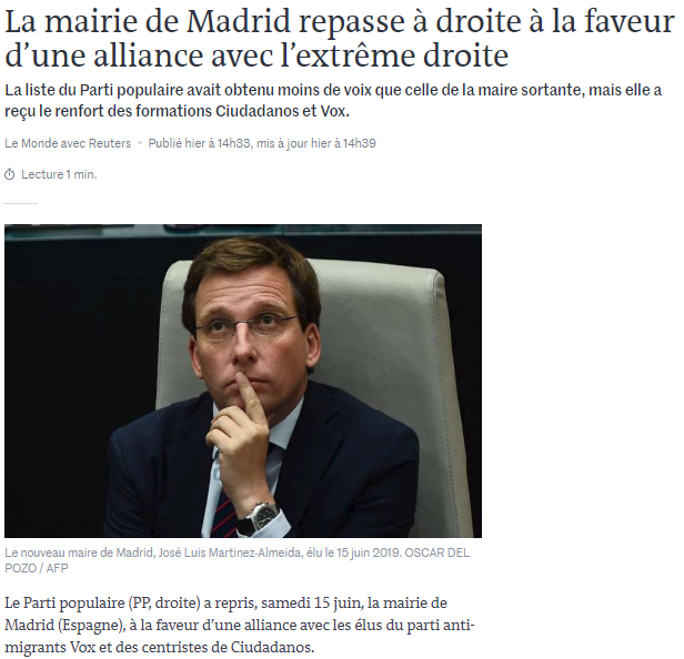 'Le Monde' señala el pacto de PP con la extrema derecha
