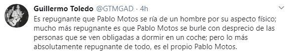 Tuit de Willy Toledo contra Pablo Motos tras meterse este con Fernando Simón